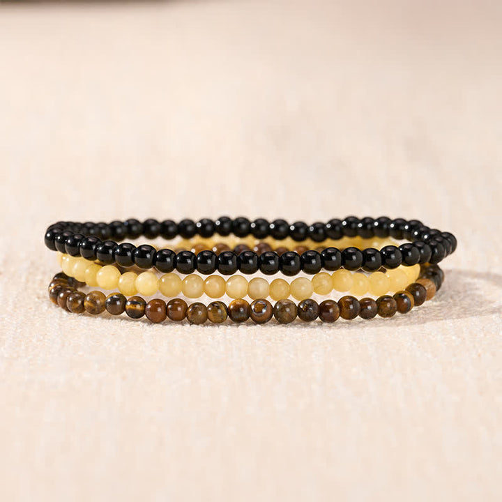 Buddha Stones 3pcs "Manifest Living Abundance" Topaz Clarity Bracelet Includes Gift Message Card - image 2