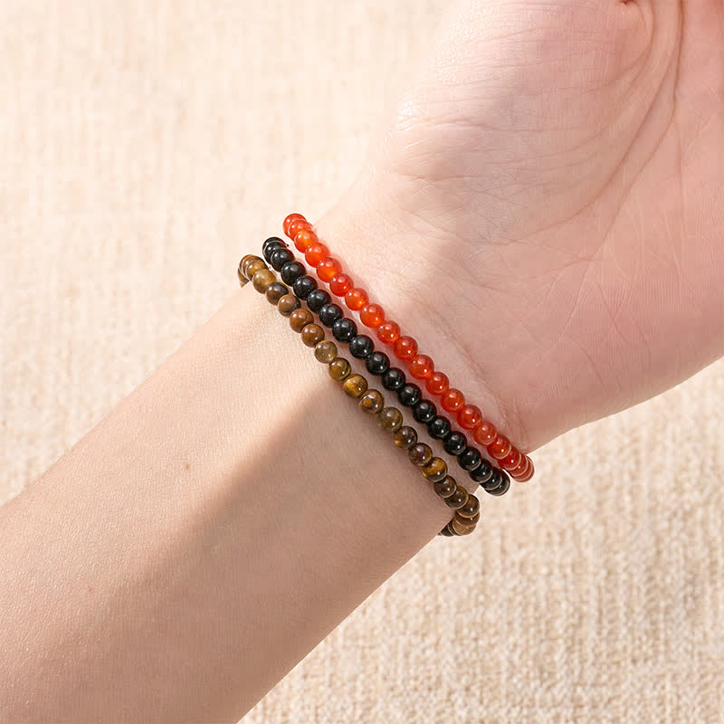 Buddha Stones 3pcs "Ignite Your Vital Current" Red Agate Purification Bracelet Includes Gift Message Card - image 3