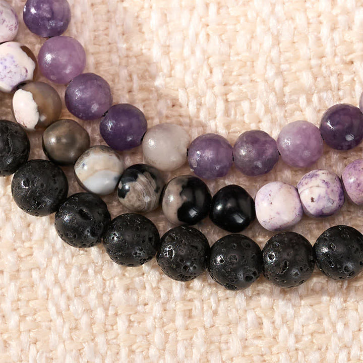 Buddha Stones 3pcs "Find Your Quiet Center" Fire Agate Clarity Bracelet Includes Gift Message Card - image 4