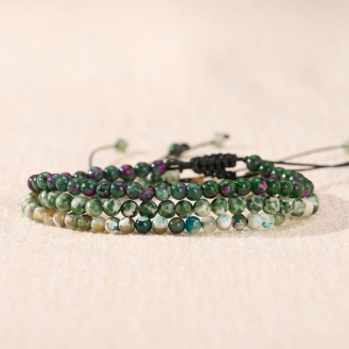 Buddha Stones 3pcs "Purify Your Everyday Aura" Fire Agate Balance Bracelet Includes Gift Message Card - image 2