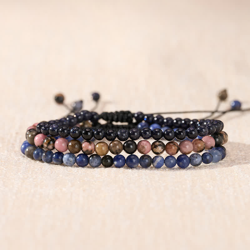 Buddha Stones 3pcs "Find Inner Clarity" Rhodonite Transformation Bracelet Includes Gift Message Card - image 2