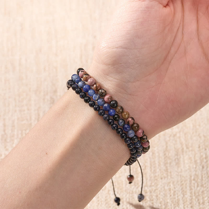 Buddha Stones 3pcs "Find Inner Clarity" Rhodonite Transformation Bracelet Includes Gift Message Card - image 3