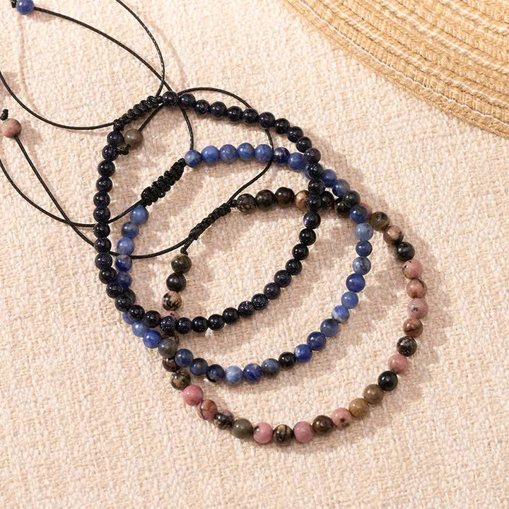 Buddha Stones 3pcs "Find Inner Clarity" Rhodonite Transformation Bracelet Includes Gift Message Card - image 1
