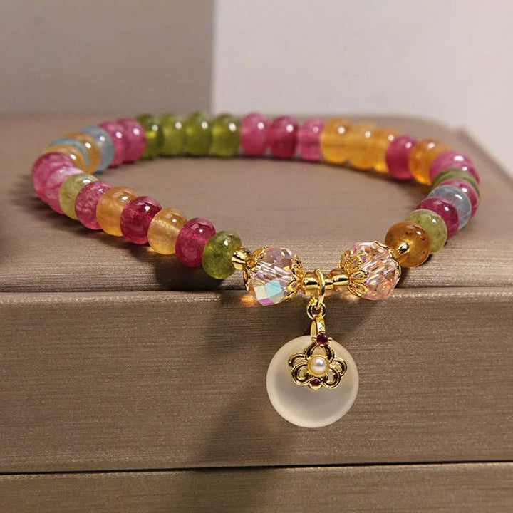 Buddha Stones Natural Multicolor Tourmaline Chalcedony Wisdom Bracelet - image 2