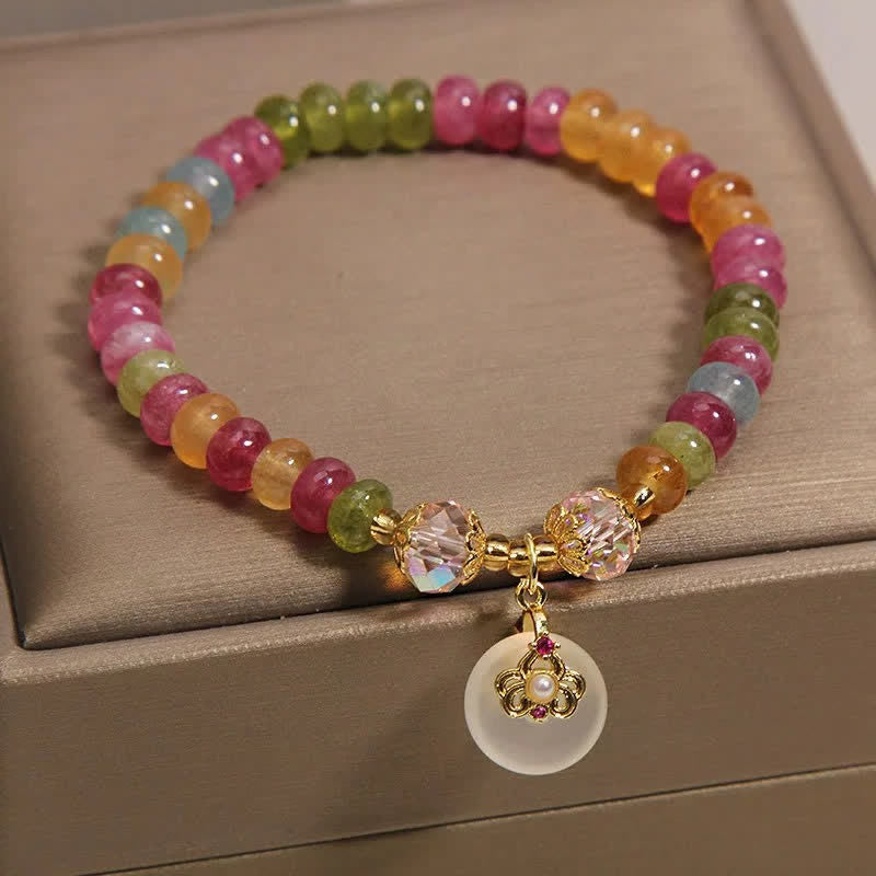 Buddha Stones Natural Multicolor Tourmaline Chalcedony Wisdom Bracelet - image 3