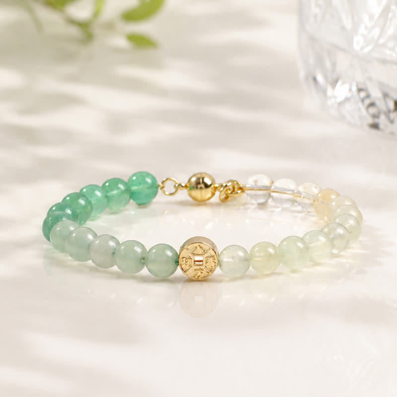 Buddha Stones Tiger Eye Natural Stone Fu Character Copper Coins Happiness Bracelet - image 17
