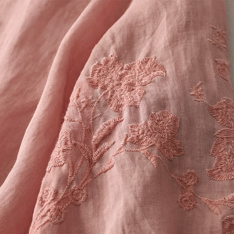 Buddha Stones Embroidery Button-down Women's Shirt - image 25