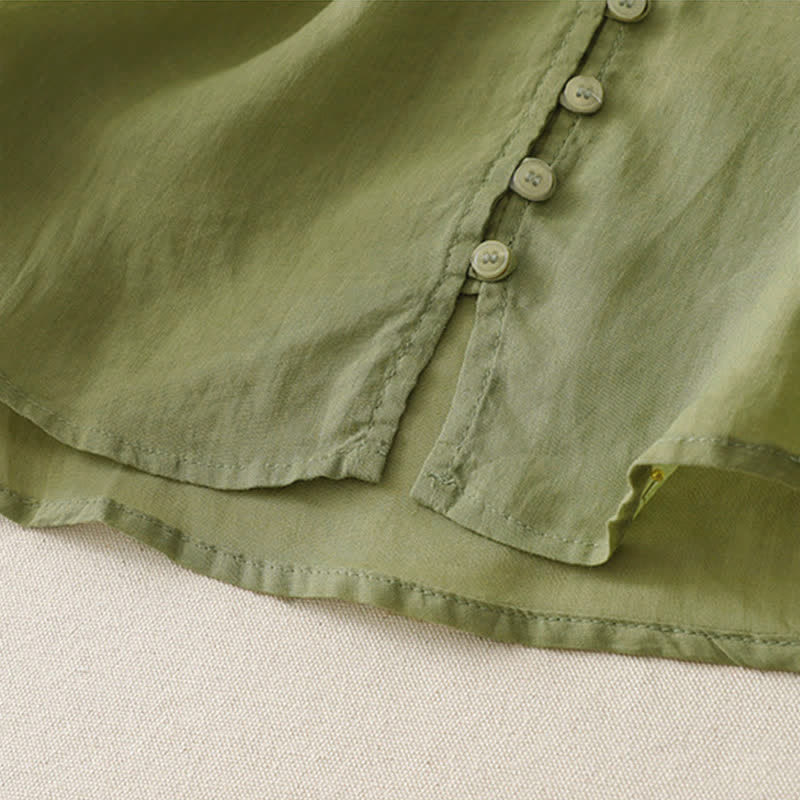 Buddha Stones Embroidery Button-down Women's Shirt - image 3