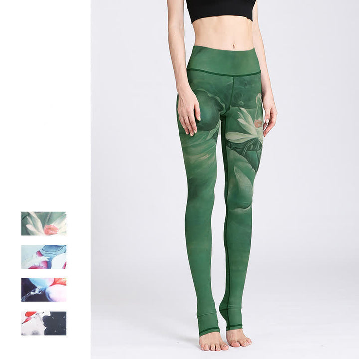 Buddha Stones Lotus Flower Print Design Pants Sports Fitness Yoga Leggings Women's Yoga Pants - image 6