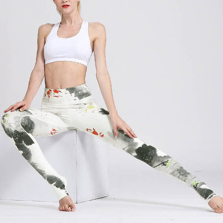 Buddha Stones Lotus Flower Print Design Pants Sports Fitness Yoga Leggings Women's Yoga Pants - image 30