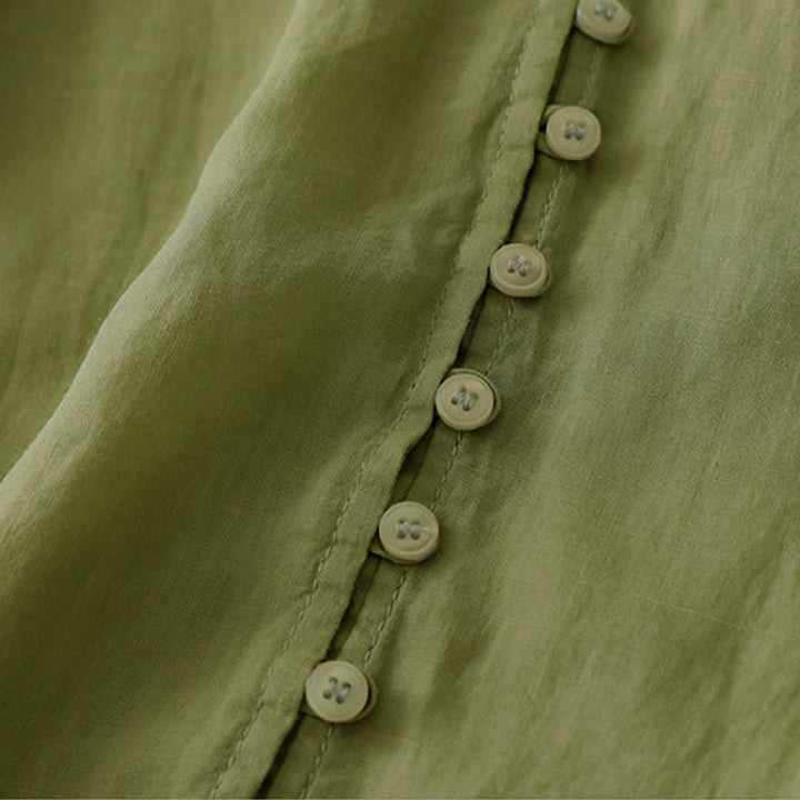 Buddha Stones Embroidery Button-down Women's Shirt - image 3