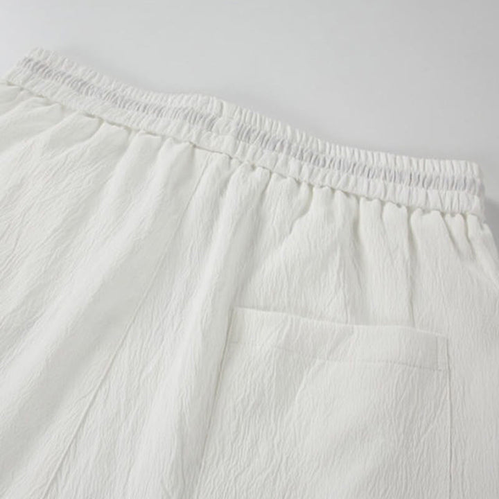 Buddha Stones Summer Casual Tang Style Embroidery Crane Auspicious Clouds Men's Shorts With Pockets - image 11
