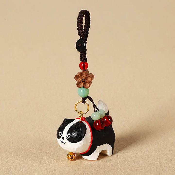 Buddha Stones Carved Wood Dog Om Mani Padme Hum Peace Keychains - Border Collie - image 13