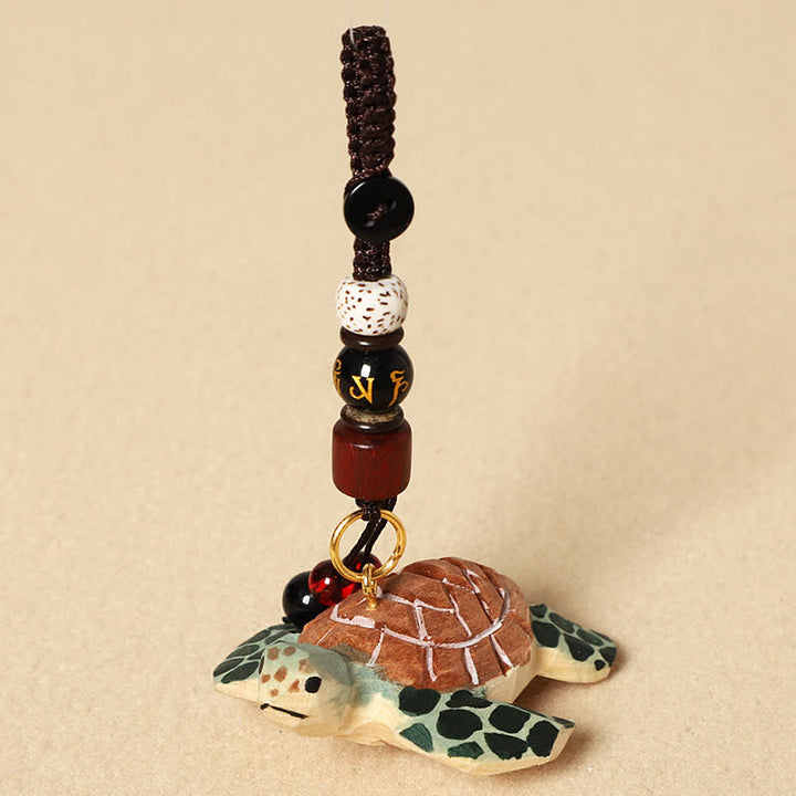 Buddha Stones Carved Wood Turtle Om Mani Padme Hum Focus Keychains - Om Mani Padme Hum Turtle - image 3