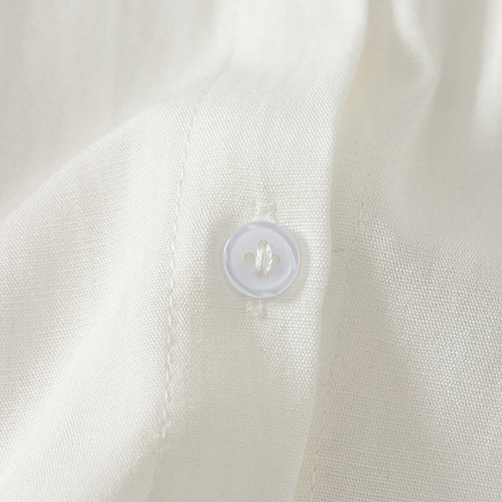Buddha Stones Summer Casual Minimalist Button-Up Solid Women's Short Sleeve Shirts - image 9