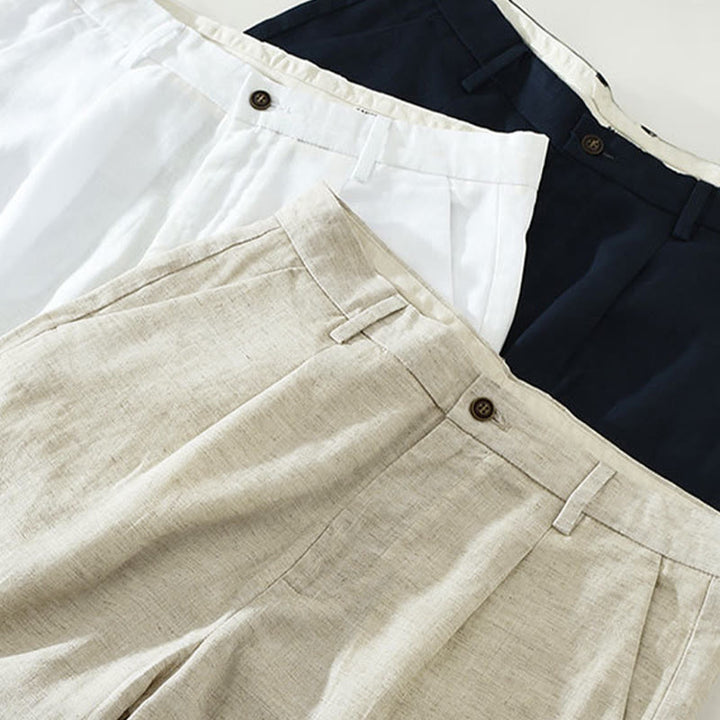 Buddha Stones Summer Casual Minimalist Wide Leg Solid Zipper Men's Shorts With Pocket - image 11