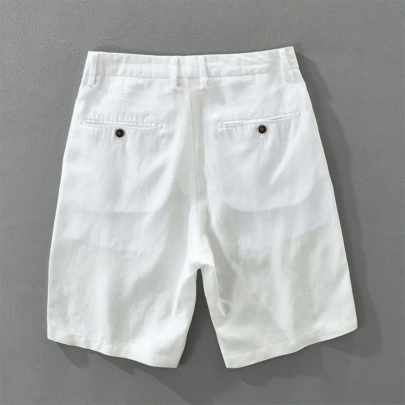 Buddha Stones Summer Casual Minimalist Wide Leg Solid Zipper Men's Shorts With Pocket - image 10