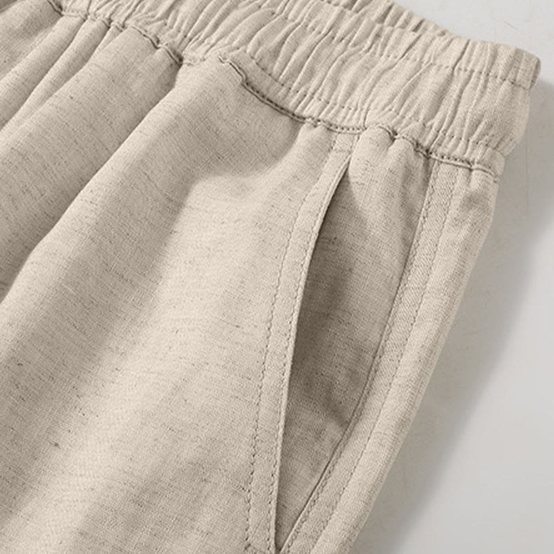 Buddha Stones Summer Casual Minimalist Drawstring Solid Men's Shorts With Pocket - image 5