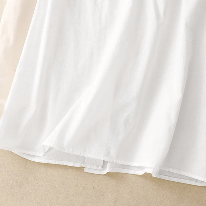 Buddha Stones Summer Pure Color Ruffled Pleated Design Women's Short Sleeve Shirt - image 13