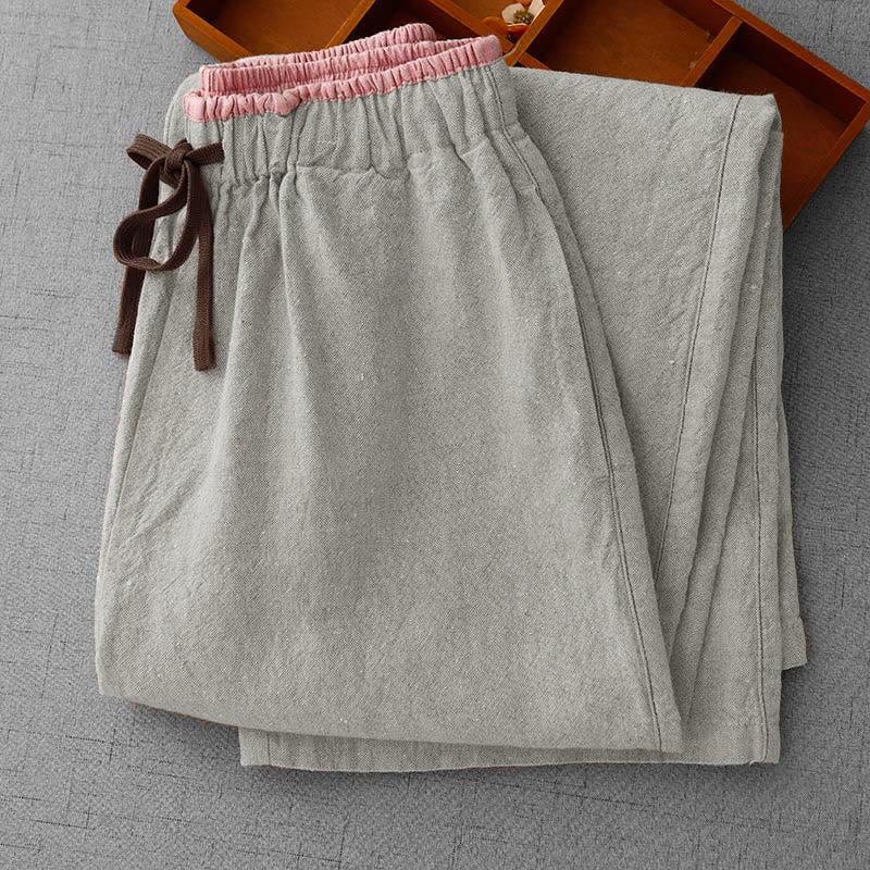 Buddha Stones Casual Daily Drawstring Simple Design Women's Pants With Pockets - image 3