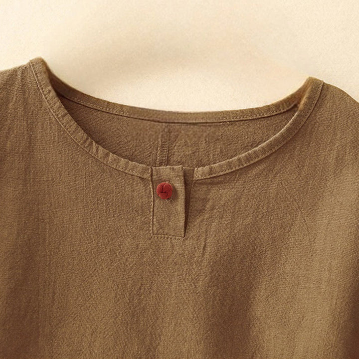 Buddha Stones Casual Plain  Women's Crew Neck Design Loose Half Sleeve T-shirt - image 21