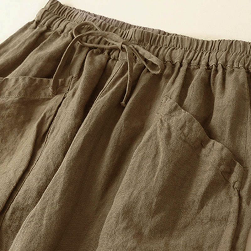 Buddha Stones Commute Women's Plain Harem Capri Pants With Pockets - image 1