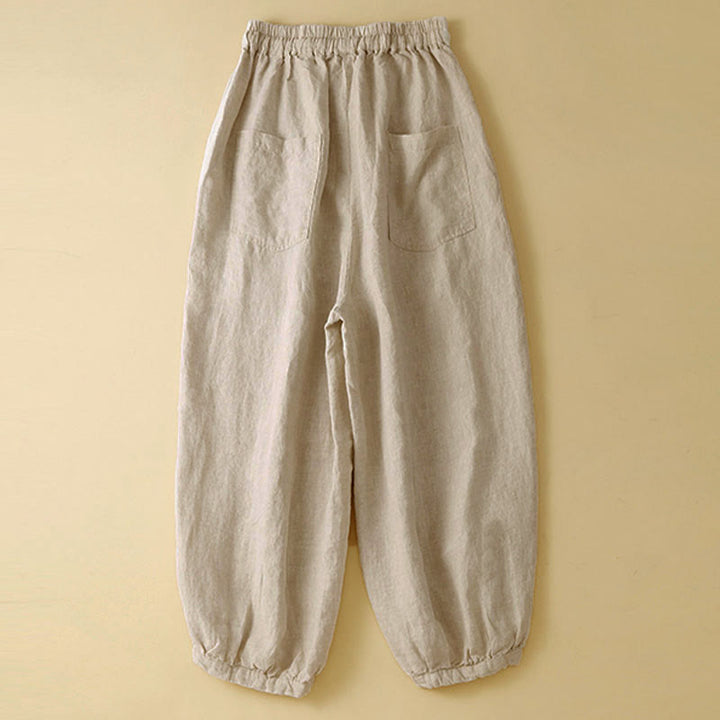 Buddha Stones Commute Women's Plain Harem Capri Pants With Pockets - image 12