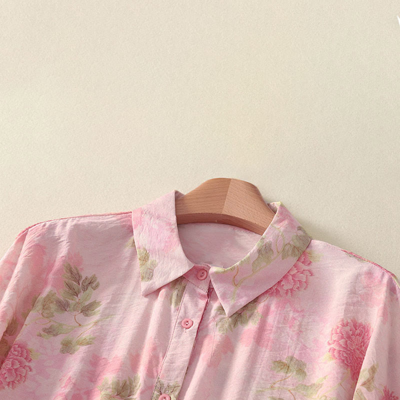 Buddha Stones Summer Boho Button-Up Floral Women's Short Sleeve Shirts - image 12