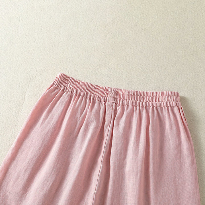 Buddha Stones Summer Casual Boho Solid Decorative Side Lace Women's Shorts With Pockets - image 18