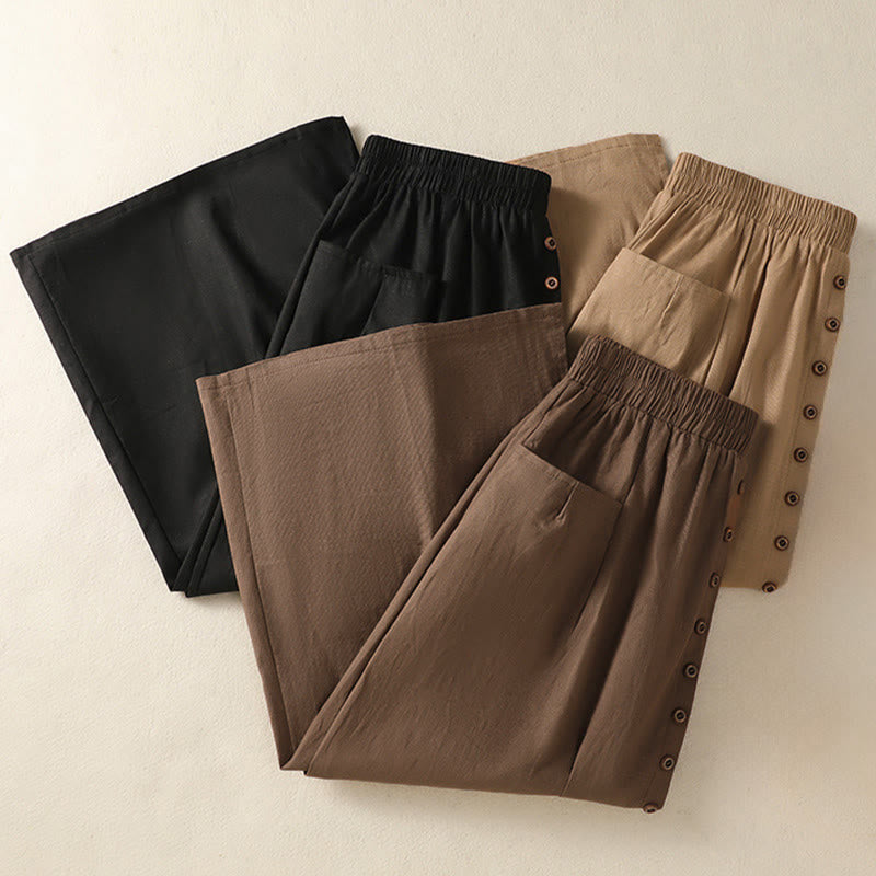 Buddha Stones Summer Casual Boho Button-Up Solid Women's Skirts With Pockets - image 27