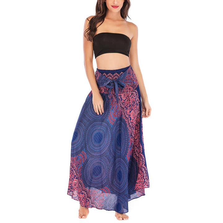 Buddha Stones Two Style Wear Bohemian Compass Rose Flower Lace-up Skirt Dress - image 10