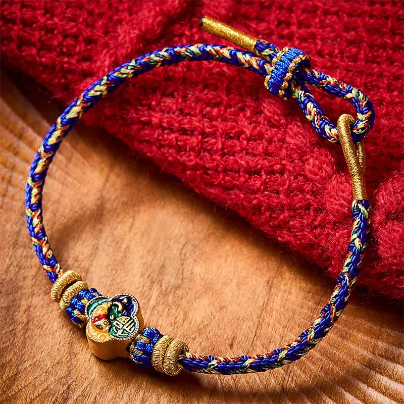 Buddha Stones Hand-Woven Koi Fish Fu Character Success Rope Bracelet - Blue(Wrist Circumference: 5.51-7.48 in / 14-19cm) - image 16