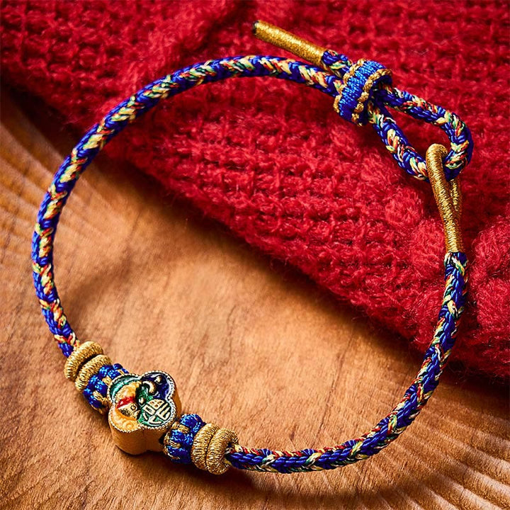 Buddha Stones Hand-Woven Koi Fish Fu Character Success Rope Bracelet - Blue(Wrist Circumference: 5.51-7.48 in / 14-19cm) - image 16