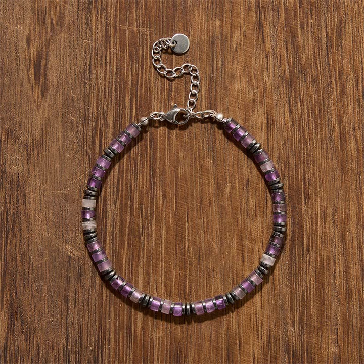 Buddha Stones Natural Lapis Lazuli Amethyst Frosted Stone Protective Bead Bracelet - image 6