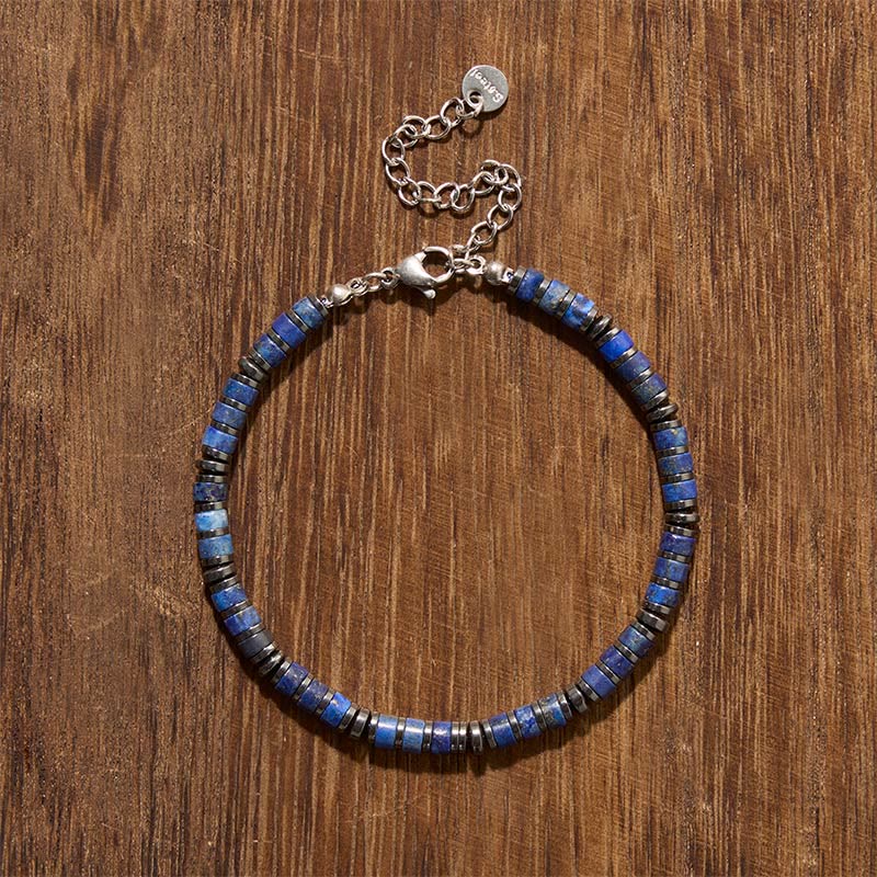 Buddha Stones Natural Lapis Lazuli Amethyst Frosted Stone Protective Bead Bracelet - image 1