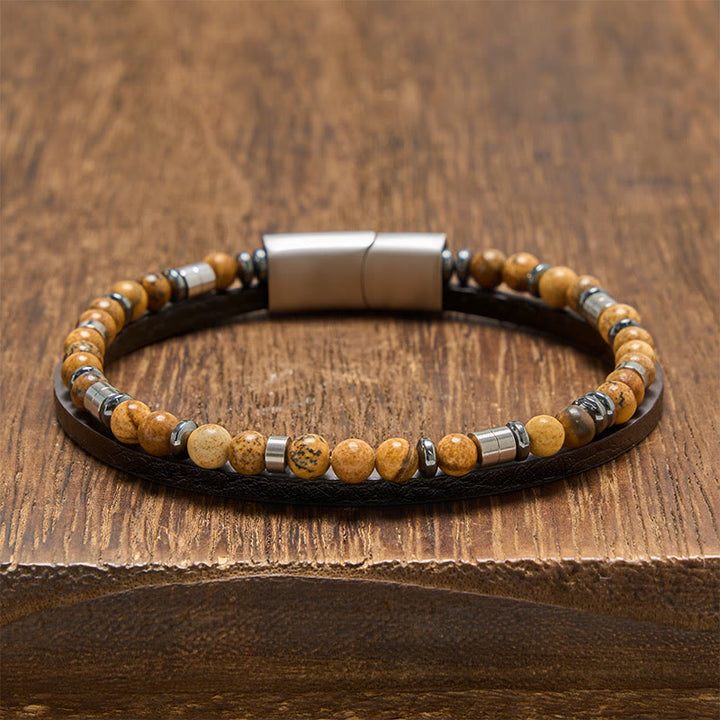 Buddha Stones Lapis Lazuli Truth Double Wrap Leather Bracelet - Tiger Eye(Wrist Circumference: 19-20cm) - image 23