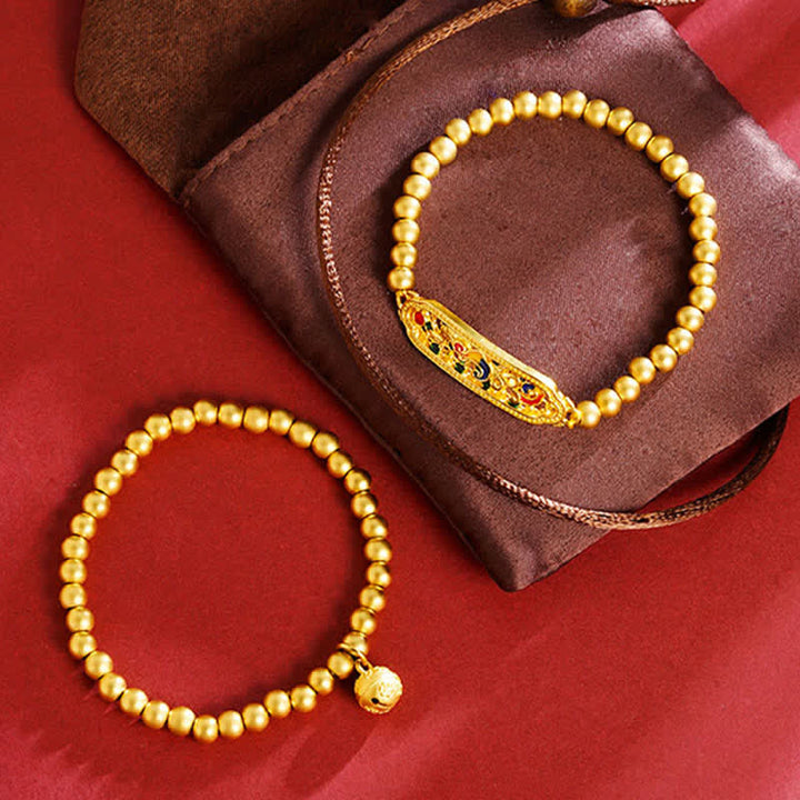 Buddha Stones Copper Peacock Enamel Self Confidence Beaded Charm Bracelet - image 8