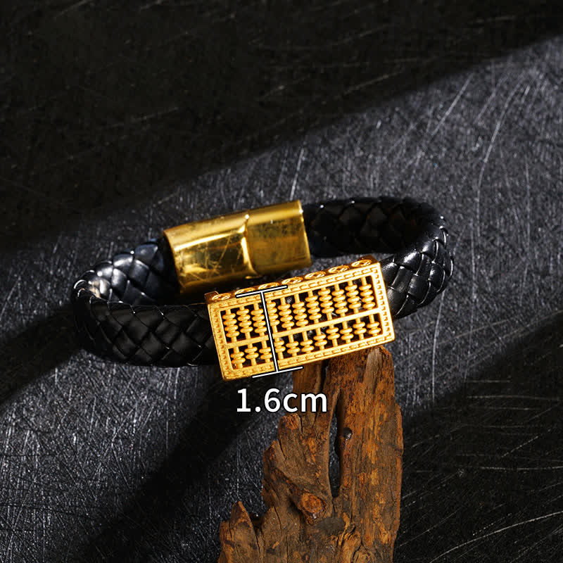 Buddha Stones Braided Leather Pi Xiu Fu Character Wealth Bracelet - image 11