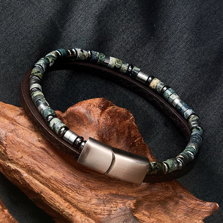 Buddha Stones Lapis Lazuli Truth Double Wrap Leather Bracelet - image 12