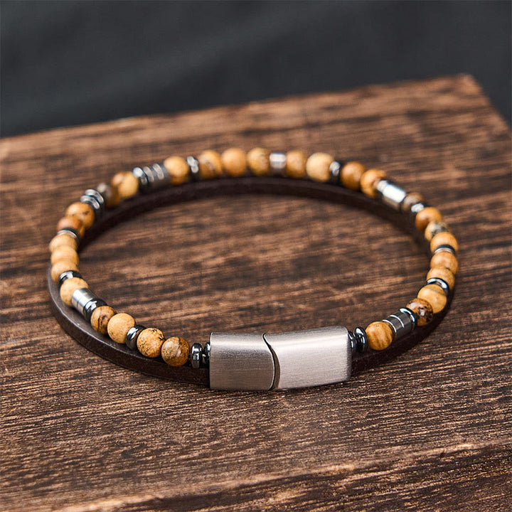 Buddha Stones Lapis Lazuli Truth Double Wrap Leather Bracelet - image 26