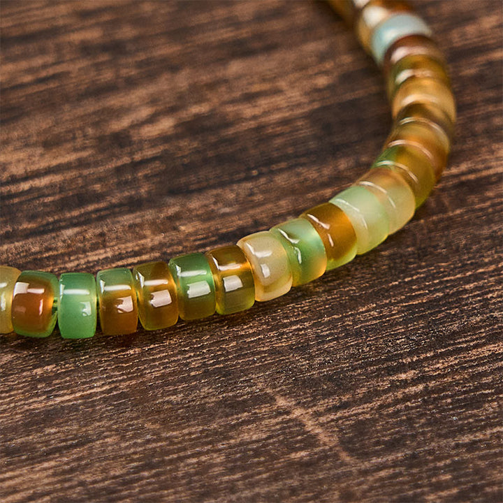 Buddha Stones Natural Green Agate Faceted Rondelle Healing Bracelet - image 4