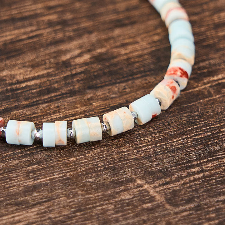 Buddha Stones Amethyst Tiger's Eye Rose Quartz Blue Spot Jasper Black Obsidian Calm Flat Bead Bracelet - image 32
