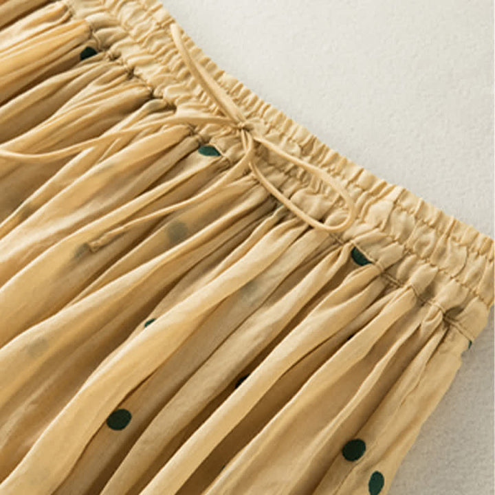 Buddha Stones Artistic Vintage Dot Pattern Women's Pleated Skirt - image 24