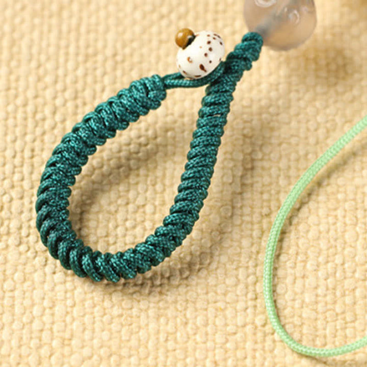 Buddha Stones Green Sandalwood Cat Hand-Woven Soothing Keychains - image 14