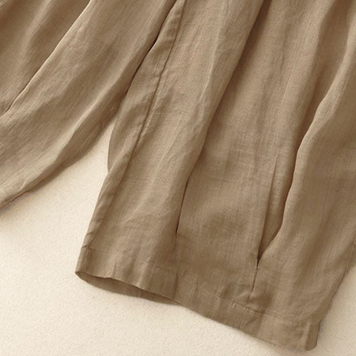 Buddha Stones Casual Loose Double Layer 7-8 Length Cropped Pants Women's Pants With Pockets - image 3