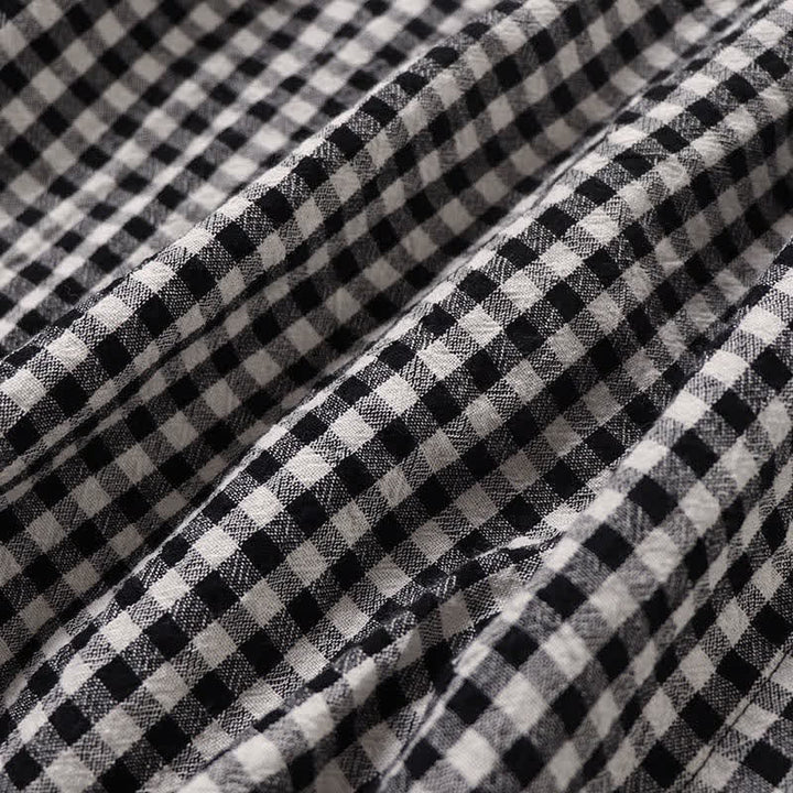 Buddha Stones Long Sleeve Plaid Simple Buttons Ruffled Design Midi Dress With Pockets - image 18