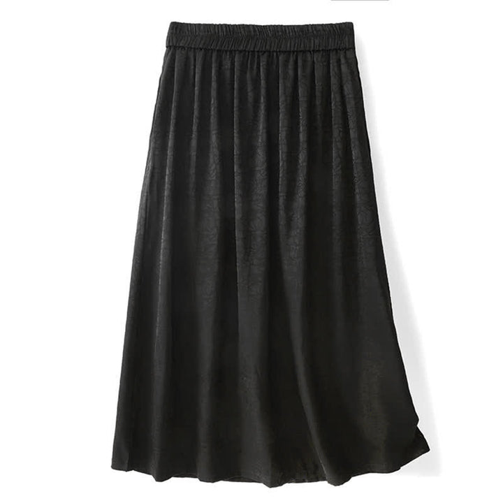 Buddha Stones Spring Summer Boho Drawstring Black Abstract Lines Women's Skirts - image 1