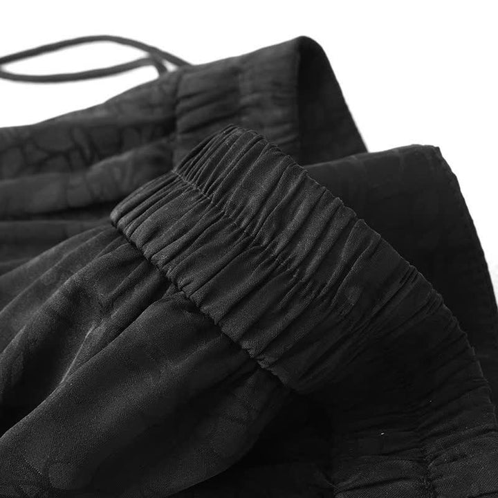 Buddha Stones Spring Summer Boho Drawstring Black Abstract Lines Women's Skirts - image 3