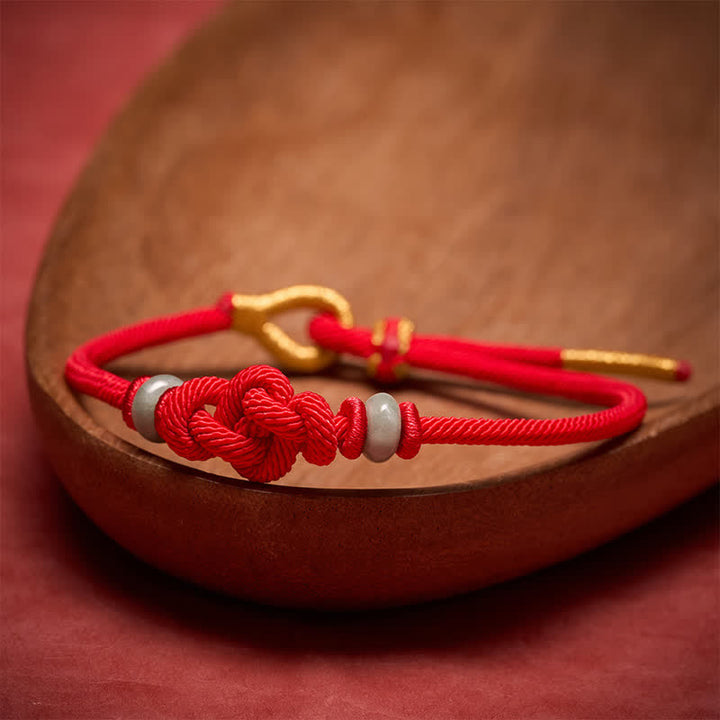 Buddha Stones Red String Ruyi Knot Protection Bracelet - image 1