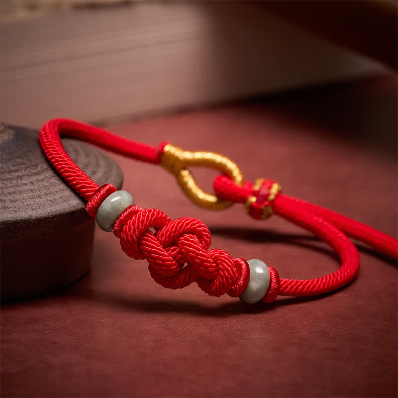 Buddha Stones Red String Ruyi Knot Protection Bracelet - image 2